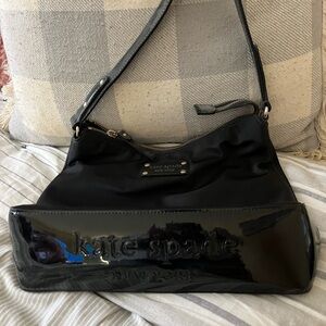 Kate Spade Black Purse Patten Leather/Nylon like New Beautiful used once